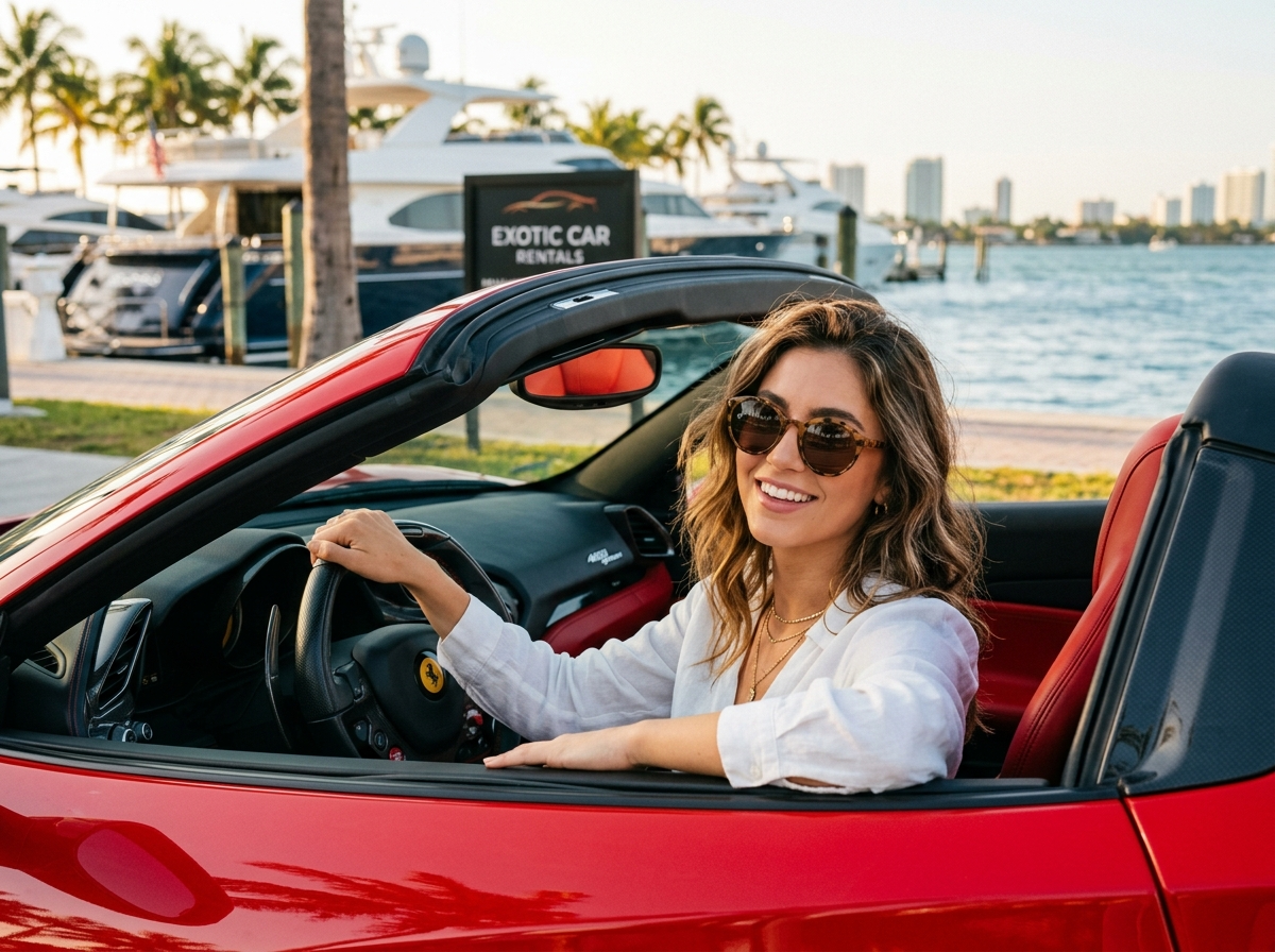 Sophia R. client avatar, female, 20s, Los Angeles Ferrari 488 Spider exotic rental Miami